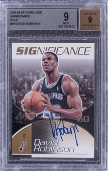 2003-04 SP Game Used Significance Gold #DR David Robinson (#01/10) - BGS MINT 9/BGS 9